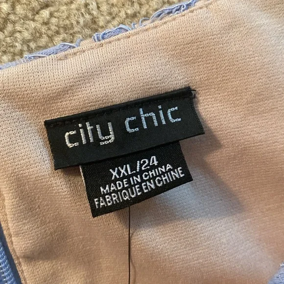 City Chic NWT powder blue off the shoulder size XXL /24 dress - Picture 7 of 10